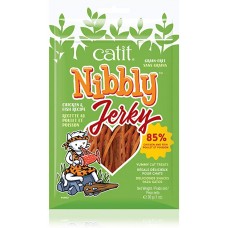 Catit Nibbly Treats Grain Free Jerky Chicken & Fish 30g (3 Packs)